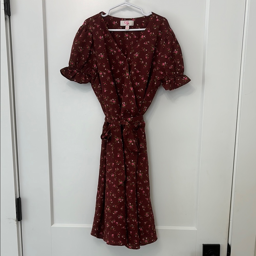 Chic Red Floral Dress